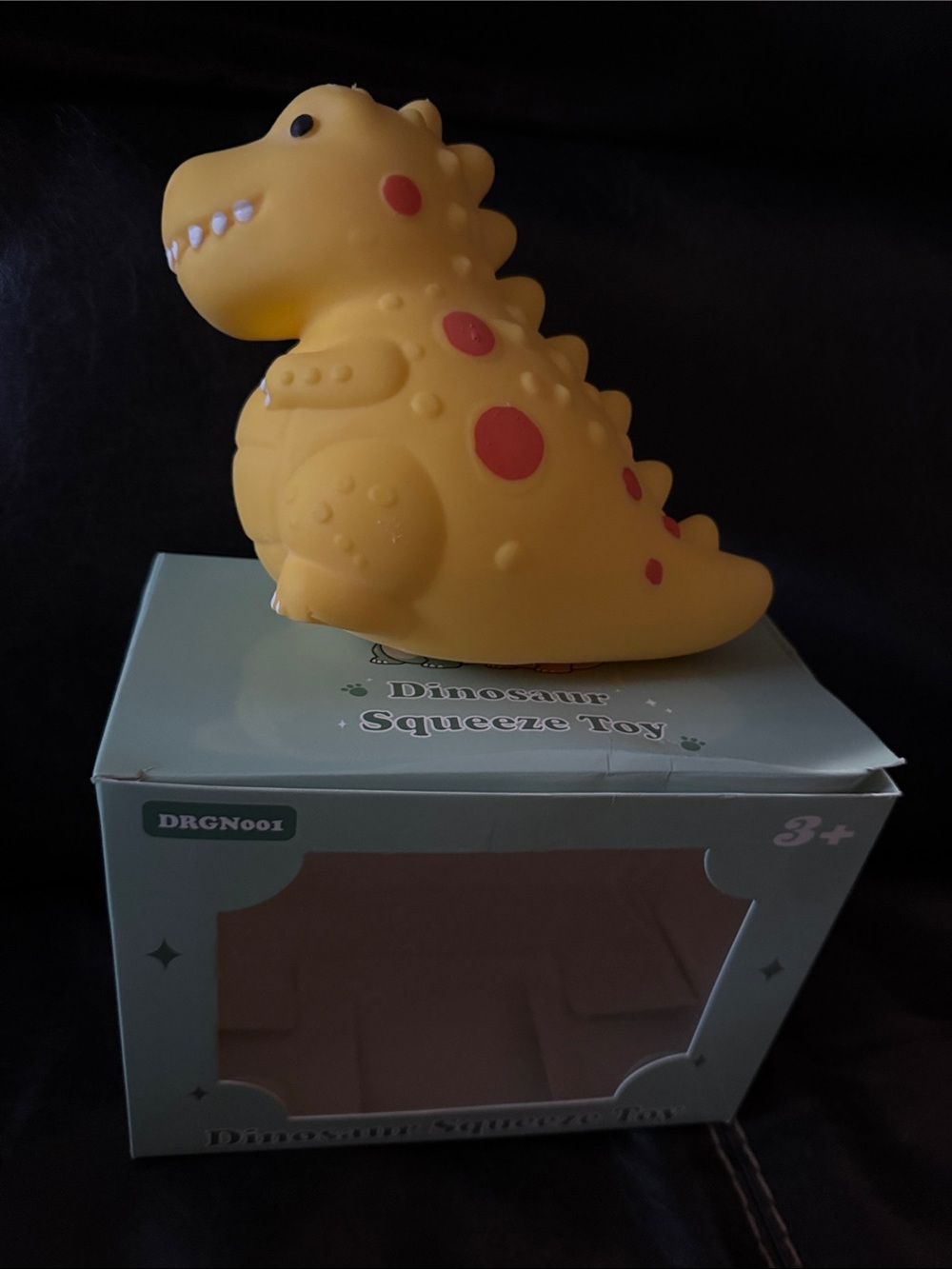 New Squishy Fun Yellow Dinosaur Squeeze Toy - Stress Relief and Fun